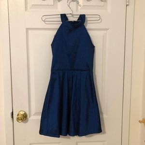 Sally Miller Couture Royal Blue Satin Dress
